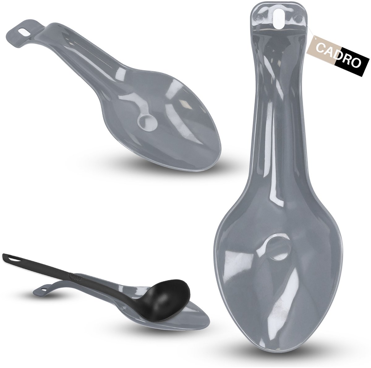 Keukenlepelhouder - Grijs, Kunststof - 29 cm
