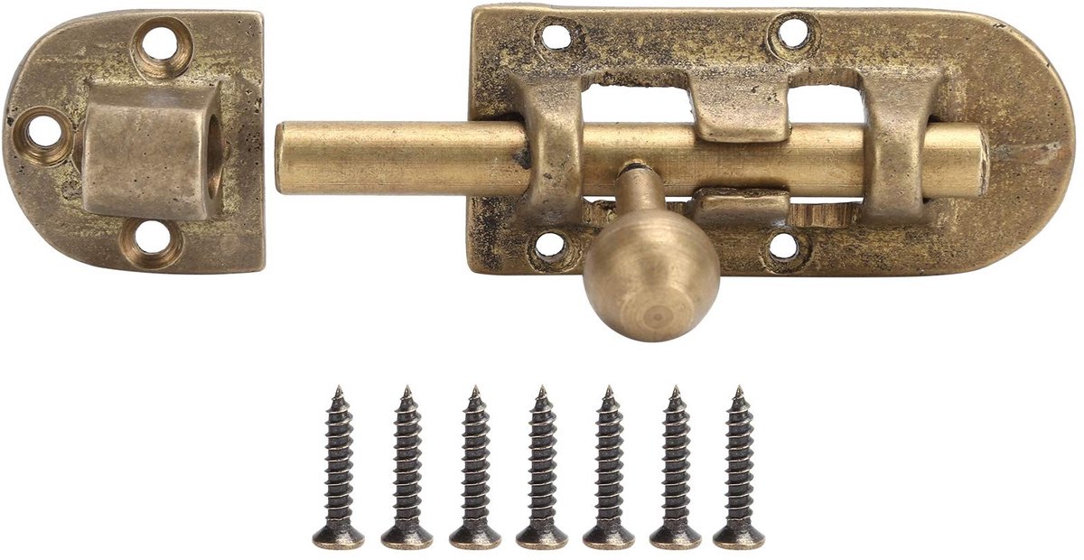 JHUBERS- Deurklink Antiek Brons - Deurvergrendeling - Multifunctioneel - Houten Deur - Inclusief Schroeven - Afmetingen 10 x 3 cm - Deurslot