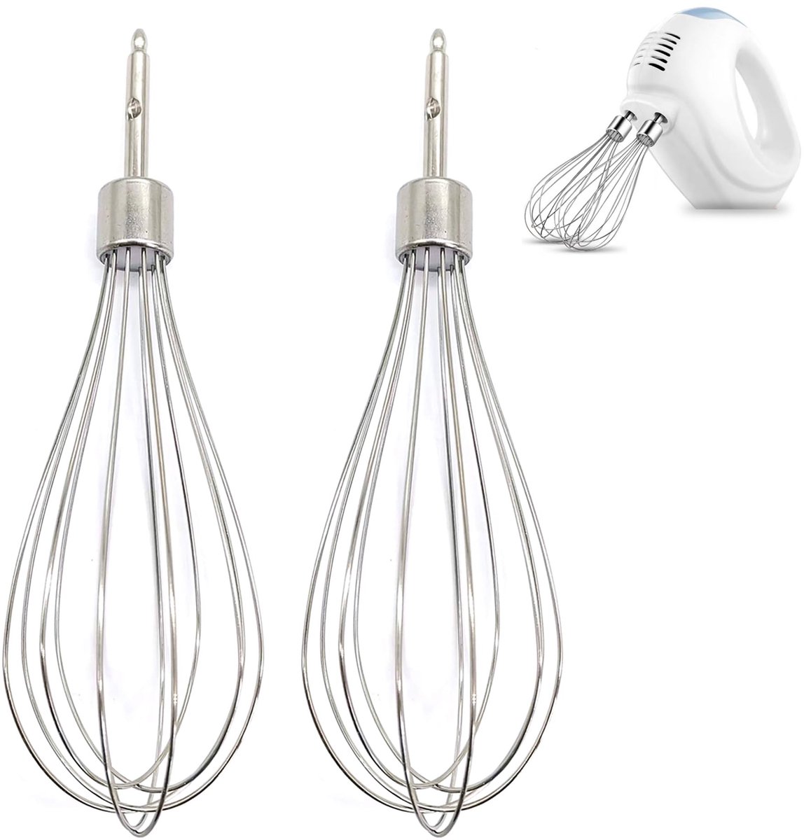 ZEYNOMAX- Garde Roestvrij Staal - 2 Stuks - Keukenaccessoires - Menggereedschap - Kloppen/Mengen - Lichtgewicht en Duurzaam - Mixgarde