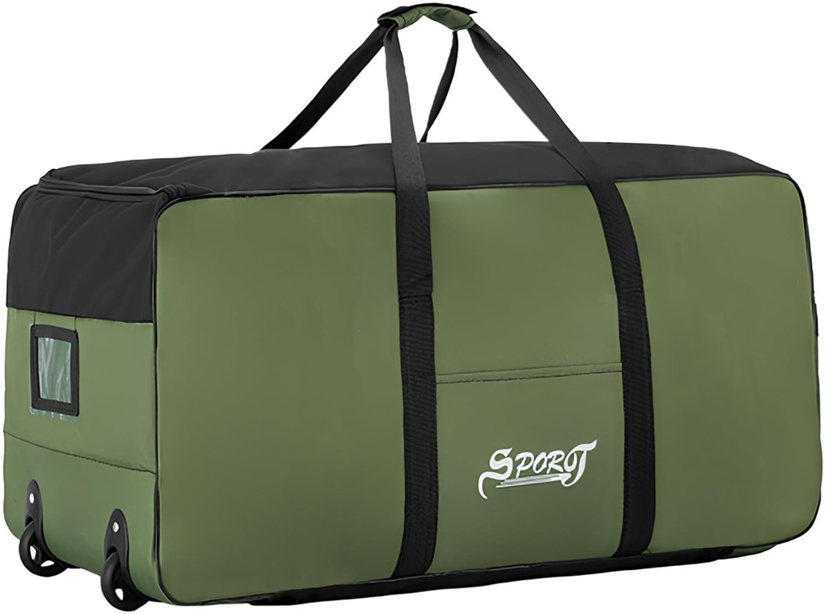 BRENZOOS- Reistas 120 liter - Waterdichte Reistas - Opvouwbare Sporttas - Draagtas/Rugzak - 80x40x40 cm - Oxford-stof, Groen - Duffelbag