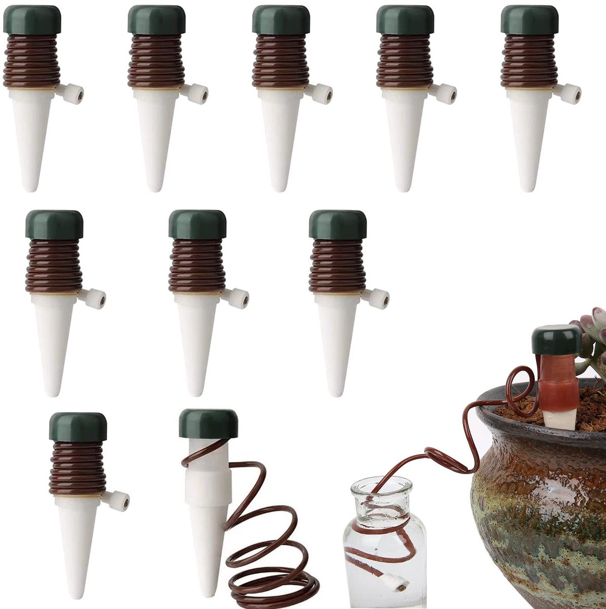SMOAKEZ- Waterdispenser Automatisch 10 Stuks - Bewateringssysteem - Druppelsysteem - Irrigatiesysteem - Kamerplanten - Tuinplanten - Kunststof/Keramiek
