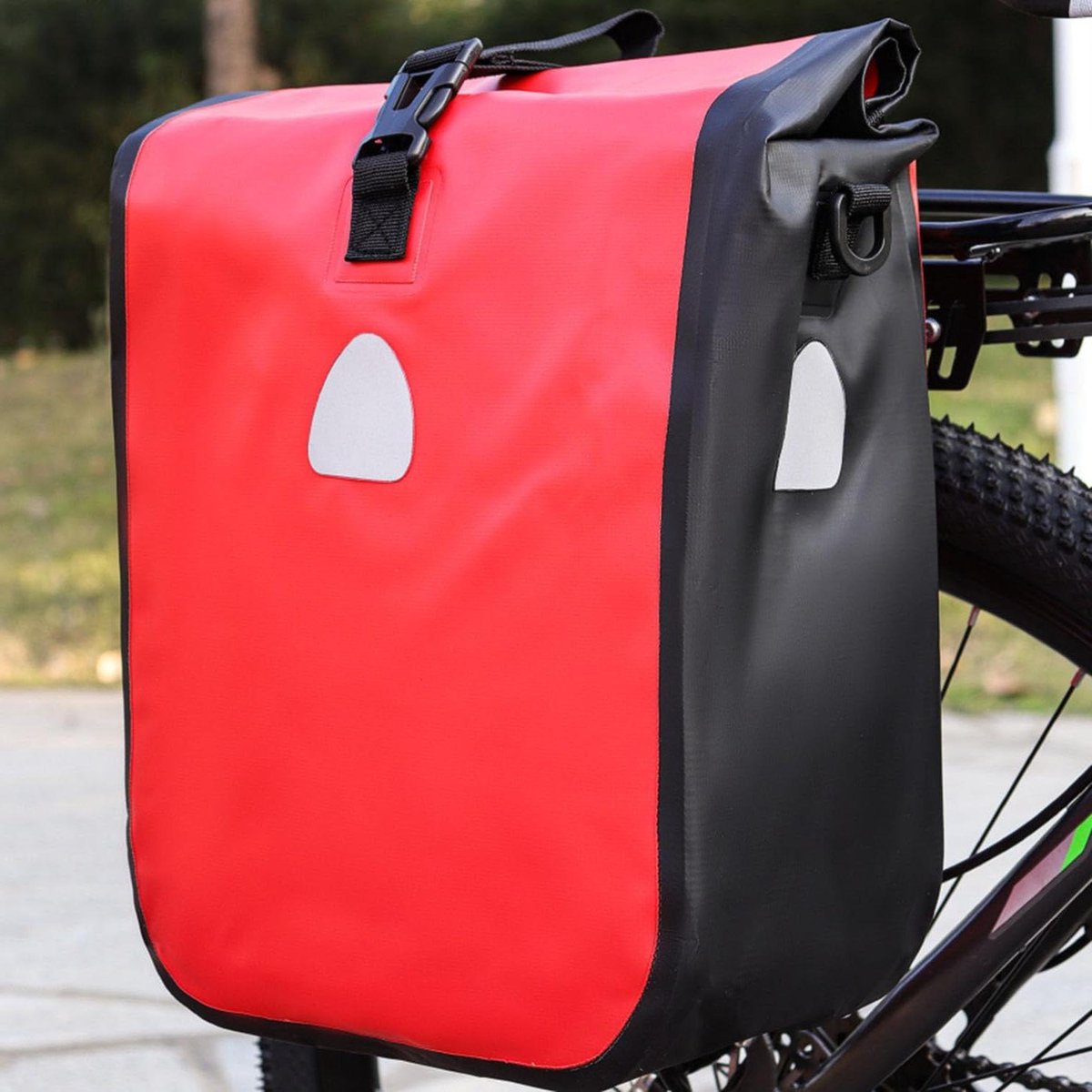 Fietstas Achterdrager - Bagagetask - Fietsen Met Bagage - Waterdicht PVC Materiaal - 15 Liter - Rood