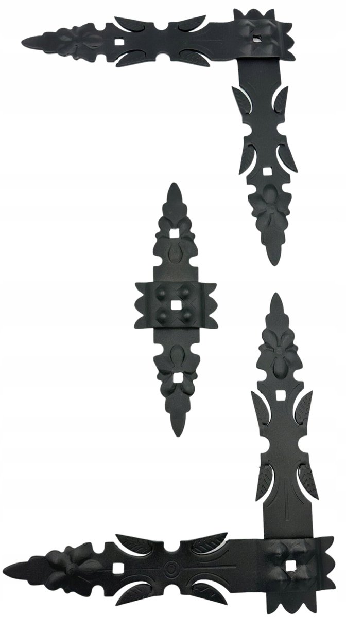 Gietijzeren Hoekstukken Deur Poort 300mm met Decoratieve Scharnieren