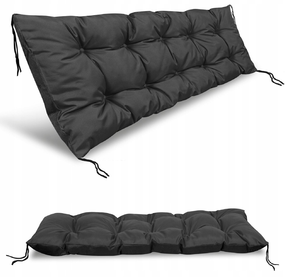 Waterdichte Tuinkussen 100x50 cm voor Bank, Pallet, Schommel - Zwart