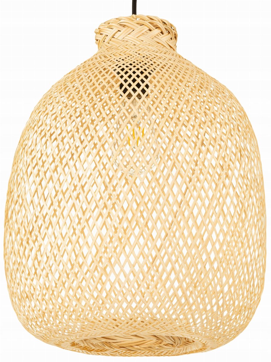 Zwarte Bamboe Hanglamp Boho Bali 30cm - Natuurlijk & Stijlvol Vol