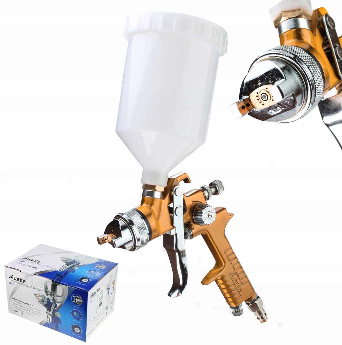 Auarita H-827 Goud HVLP Spuitpistool 1.7mm