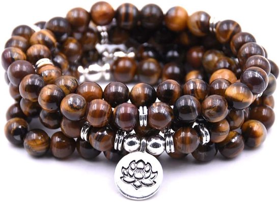 Mala Yoga Armband - Gebedskralen Armband - Zelfontdekking Meditatie - 108 Natuurlijke Kralen - Verstelbaar - Natuurlijk — afbeelding 5