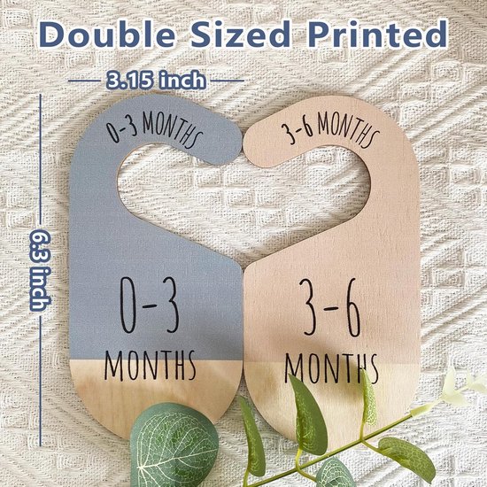 Babykast Verdelers - Kleding Organizer - Babykleding Sorteren - Natuurlijk Hout - 8 Stuks - Vogel Patroon — afbeelding 5