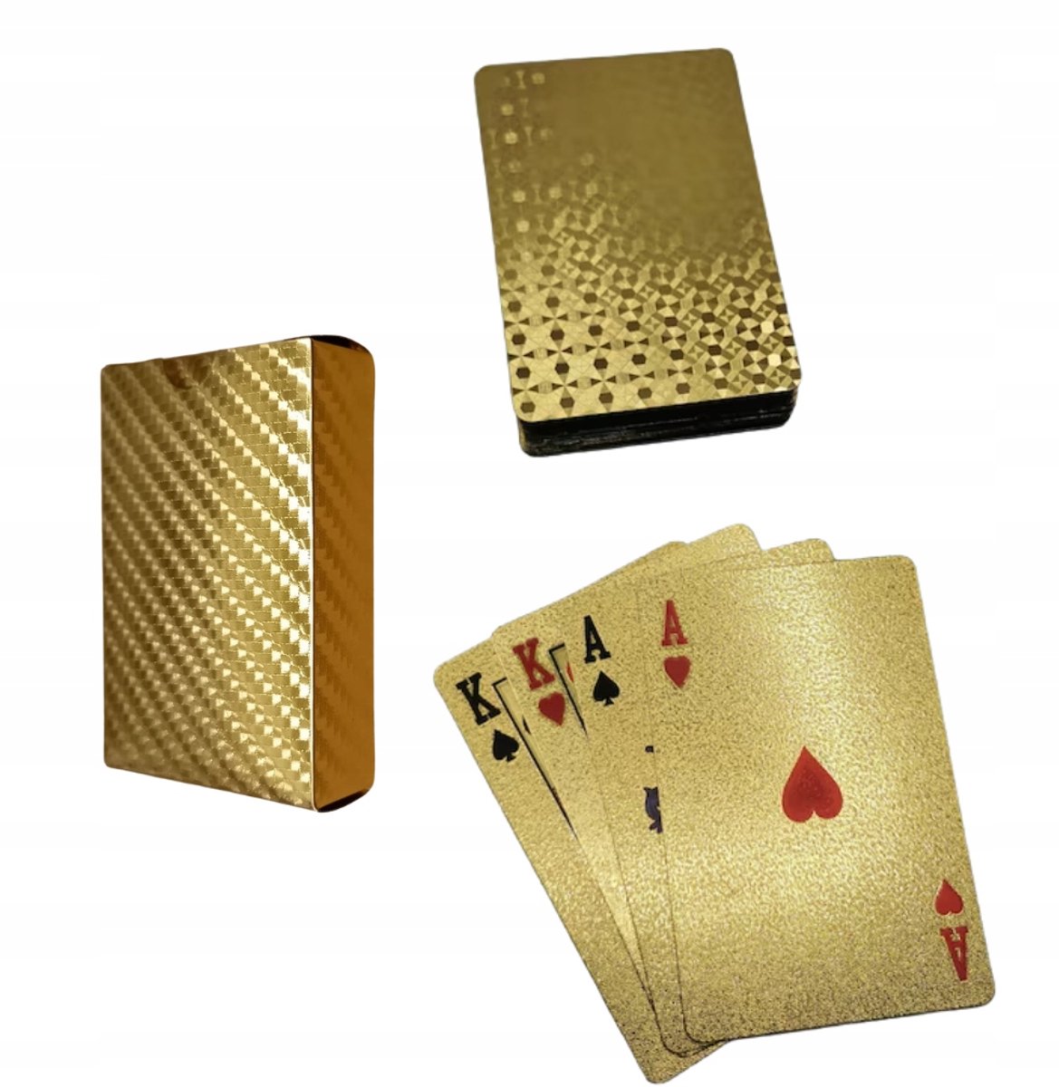 Luxe Gouden Speelkaarten DIKOM Poker - Oud Geld Vintage Stijl