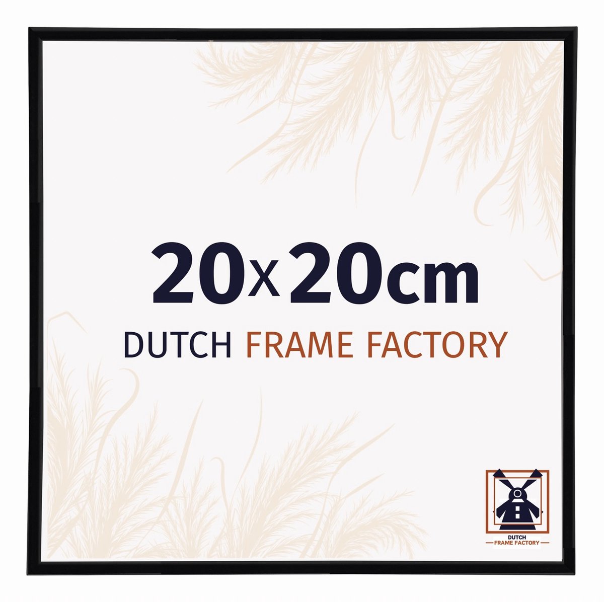 Dutch Frame Factory Fotolijst 20x20 cm - Kunststof - Zwart Hoogglans - Angers