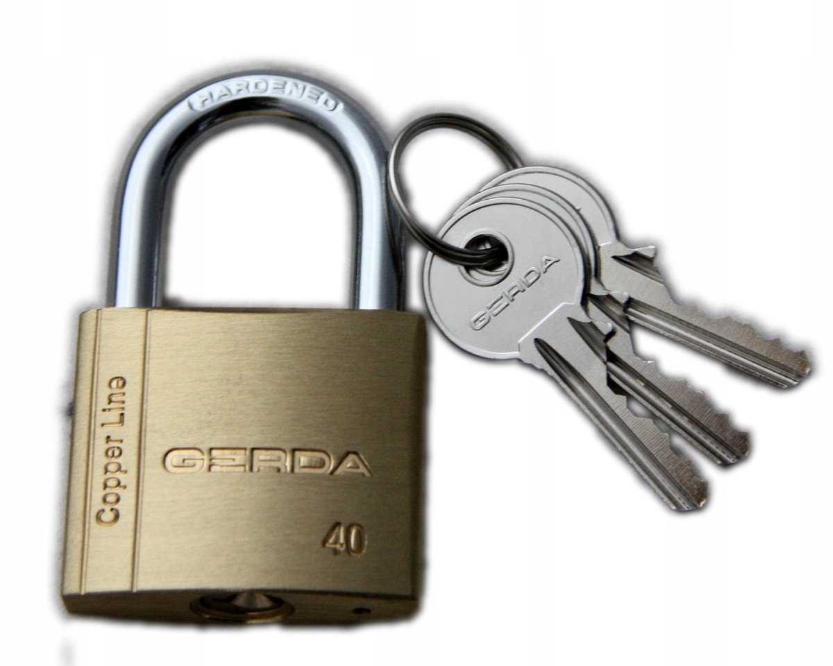 Gerda Copper Line KMC S40 Messing Beugelslot met 3 sleutels