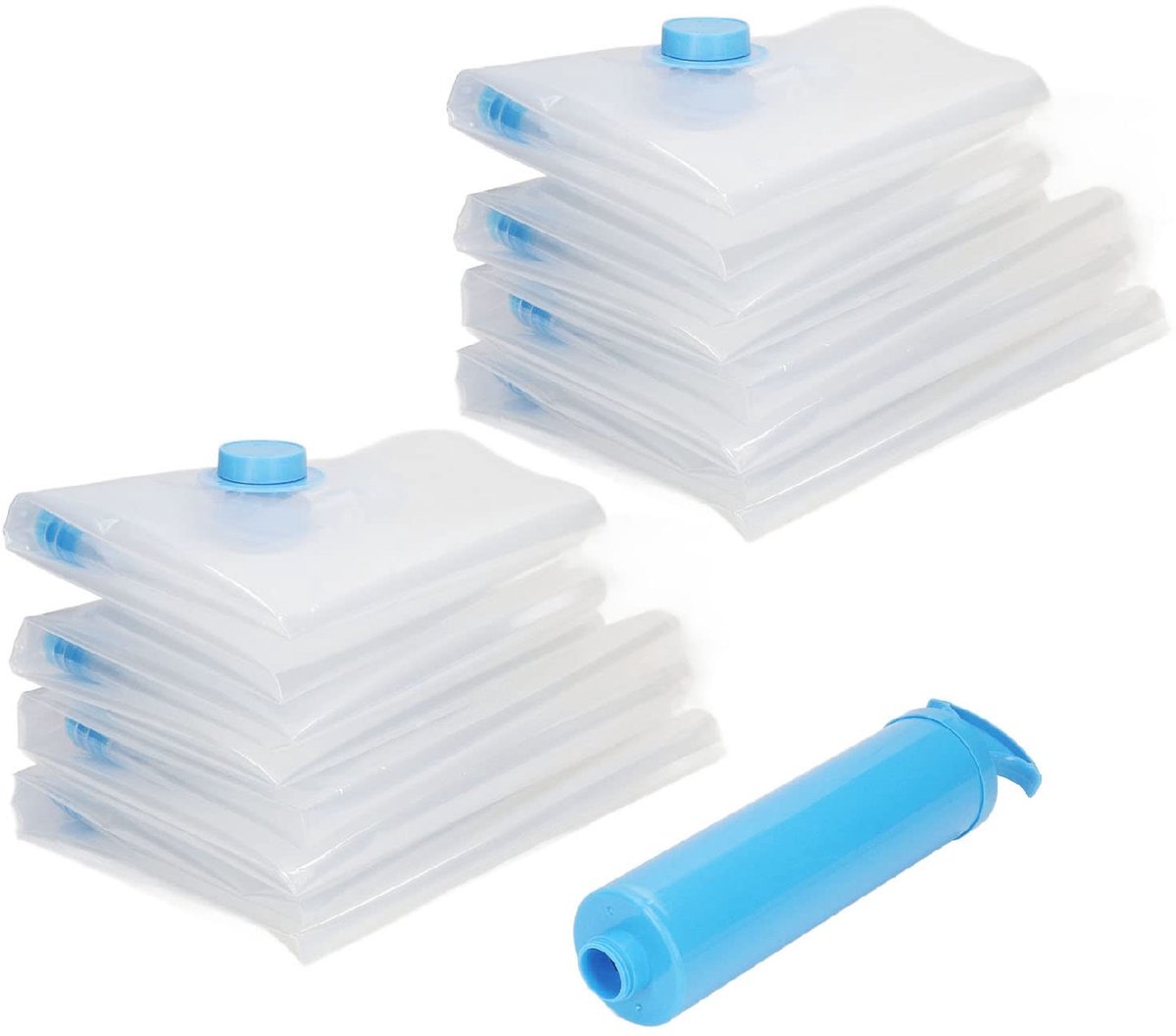Dailygoods- Opbergzakken 8-delig Set - Vacuümcompressiezakken 40x60cm/50x70cm - Handpomp - Herbruikbaar - Insecten- en geurpreventie - Zacht en elastisch - Compressiezakken