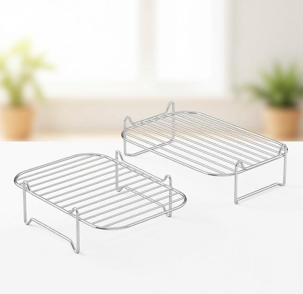 Maison Elara Stapelbaar Grillrooster voor Heteluchtfriteuse - 2 Stuks RVS