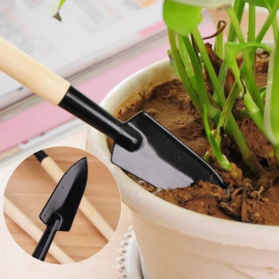 Mini Tuingereedschap Set - Bonsai Gereedschap - Planten Verzorgen - Houten Handvat - 3 Stuks - Niet Gespecificeerd van MINI — afbeelding 3
