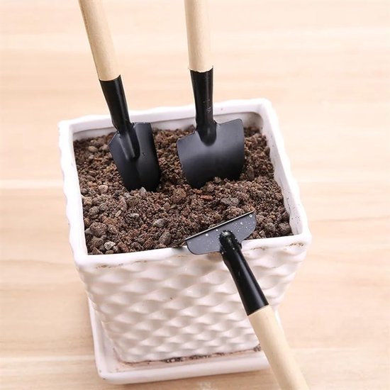 Mini Tuingereedschap Set - Bonsai Gereedschap - Planten Verzorgen - Houten Handvat - 3 Stuks - Niet Gespecificeerd van MINI — afbeelding 2
