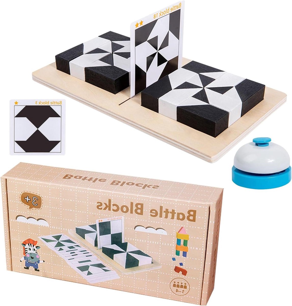 Blok Puzzel - Bouwstenen Spel - Cognitieve Ontwikkeling - 40 Uitdagingskaarten - 32 Stenen - Multicolor