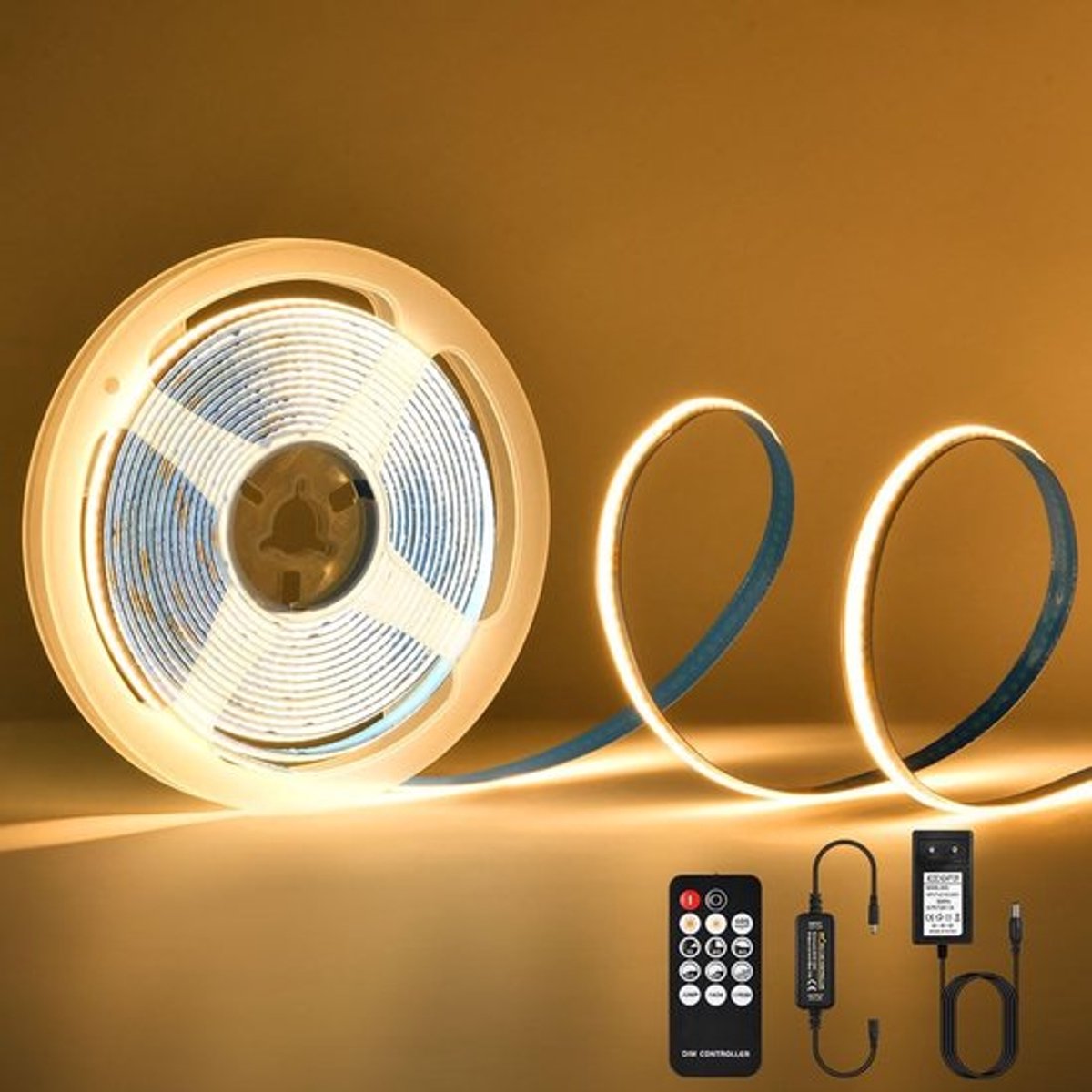 Allecto ledstrip - dimbaar - 5 m - waterdicht - 3000 K - 1600 leds