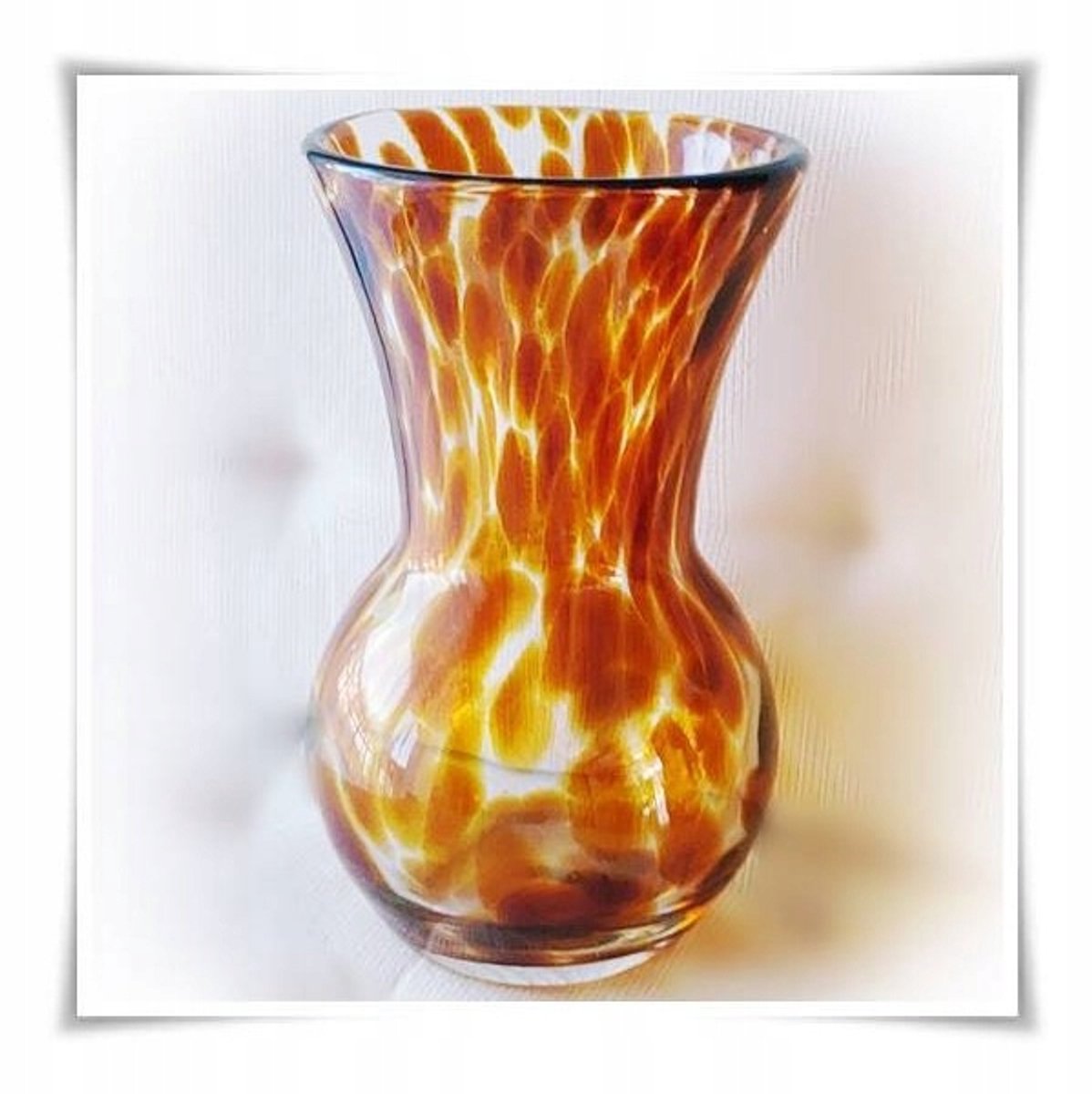 Handgemaakte Kleurrijke Glazen Vaas - 22 cm