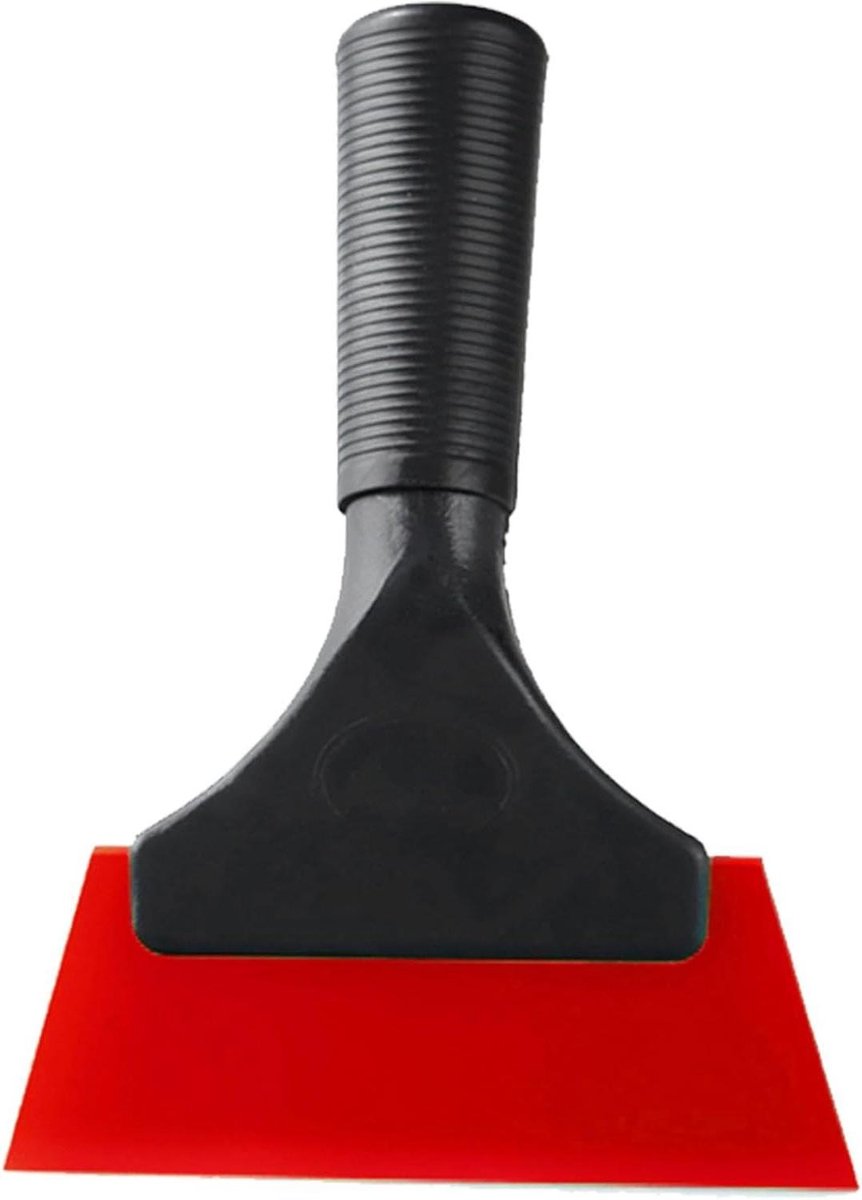 Glazen Wisser - Schraper Gereedschap - Schoonmaken Oppervlakken - Ergonomisch Antislip Handvat - 14 x 13 cm - Rood