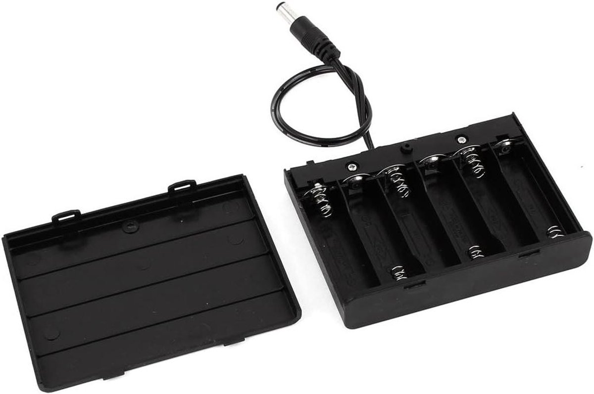 Batterijhouder - Accubak - DIY Projecten - Met Aan/Uit Schakelaar - 6x AA - Zwart