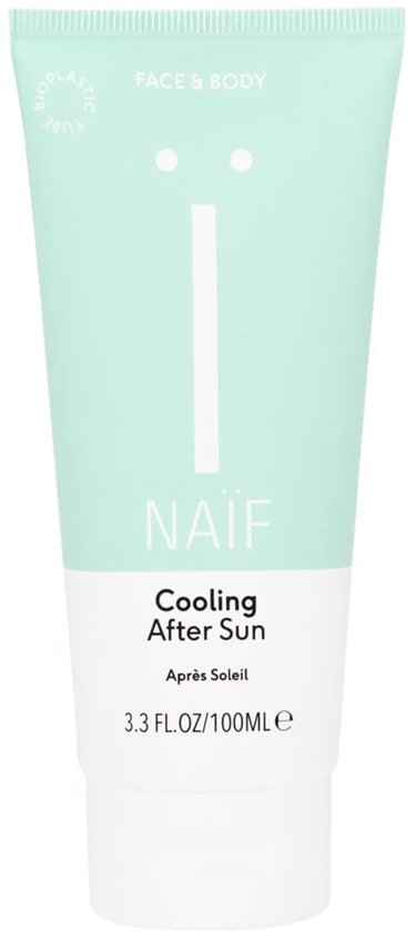 Lichtgroene tube Naïf Cooling After Sun voor gezicht en lichaam, 100ml.