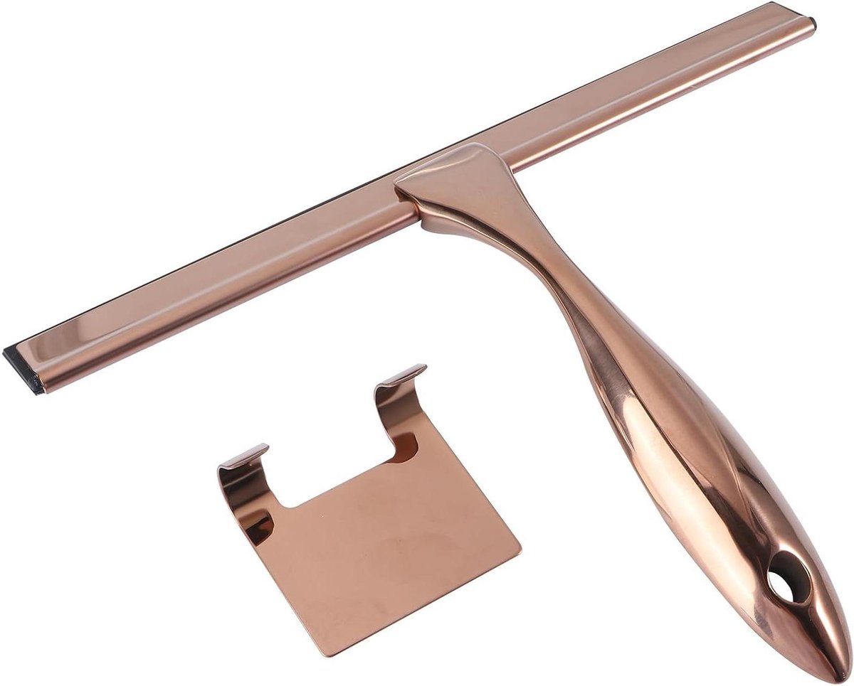 Roestvrij Staal Wisser - Glasreiniger - Douche Deur Schoonmaken - Ergonomisch Handvat - 25 cm - Zilver