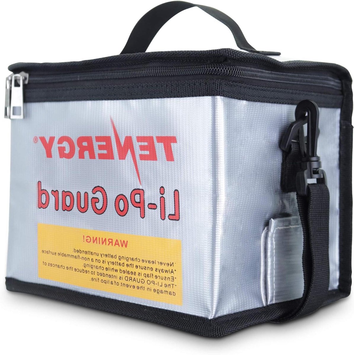 Batterij Veiligheidstas - Lipo Opslag - Veilig Laden - Vlamvertragend Materiaal - 21 cm Groot - Grijs