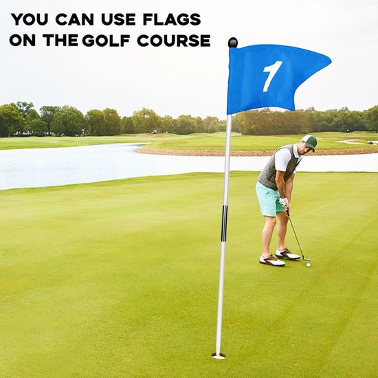 Golf Trainingsset - Oefen Golvlaggen - Putting Oefenen - Weerbestendige Polen - 49 cm - Blauwe Cijfers van GOLF — afbeelding 3