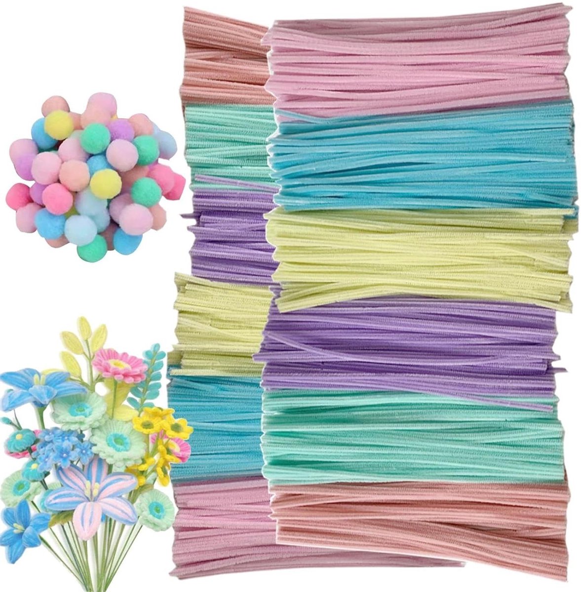 Knutseldraad Set - Fuzzy Stokjes - Creatief Knutselen - Flexibel & Stevig - 200 Stuks - Gekleurd