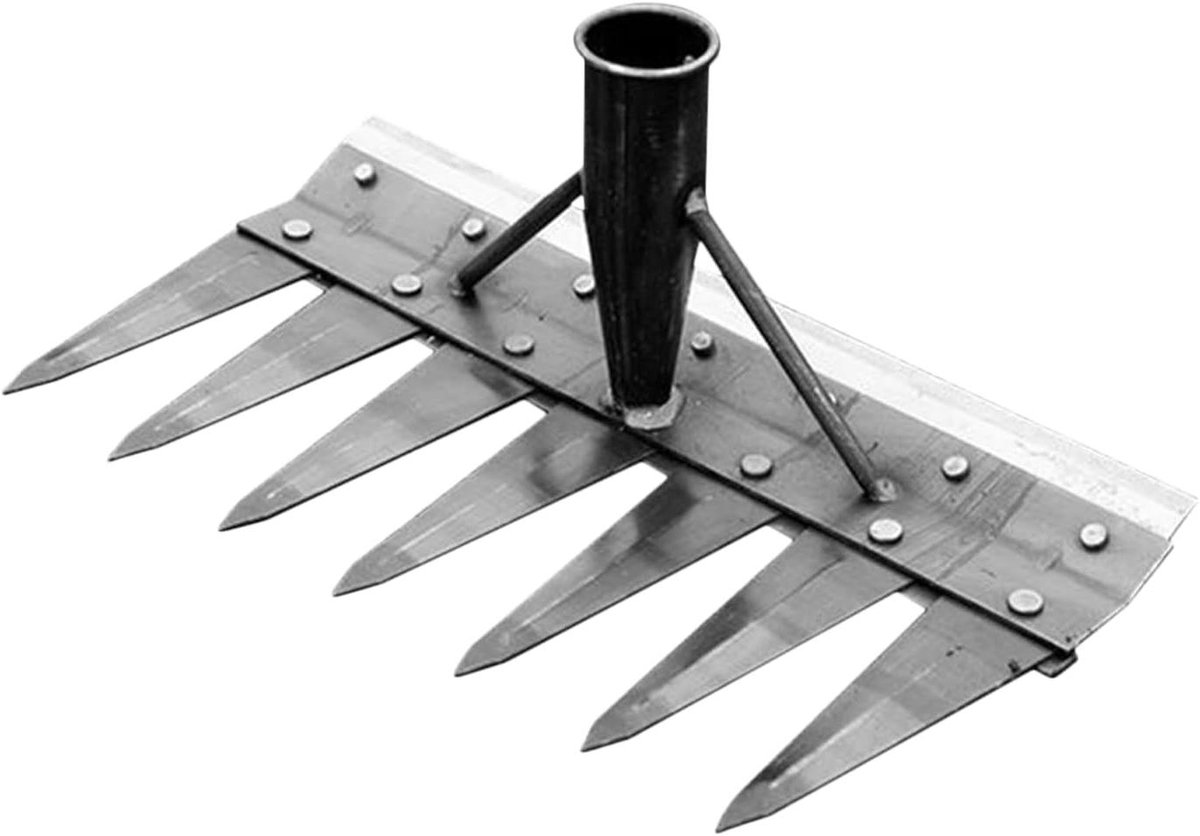 Onkruidverwijderaar Tuin - Hand Hark - Efficiënt Tuinonderhoud - Dubbelzijdig Ontwerp - 20 cm Breed - Zilver