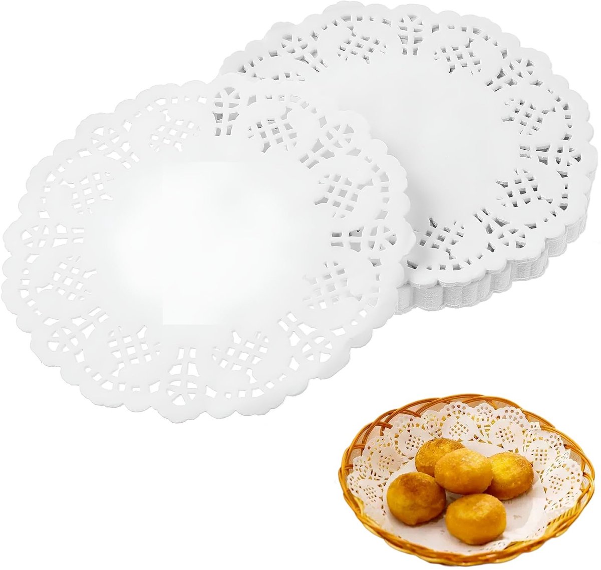 Dailygoods- Taartpunten 280 stuks - Ronde Taartpunten - Wit - 8,9 cm - Wegwerp - Hoogwaardig Papier - Elegante Gelegenheden - Taartonderzetters