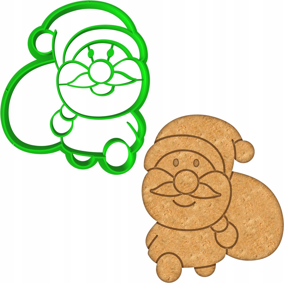 Cookie Cutter Kerstman 8cm - Vrolijke Kerstkoekjes Bakvorm