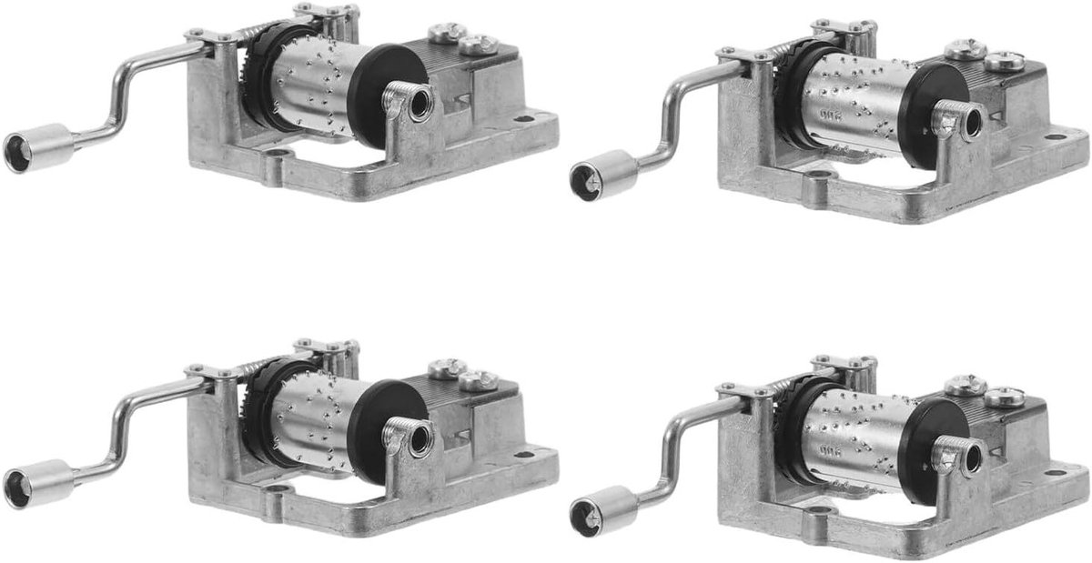 Muziekdoosjes Mechanisme - Doe-het-zelf Onderdelen - Muziek Maken - Soepel Zwenkmechanisme - 4 Stuks - Zilver