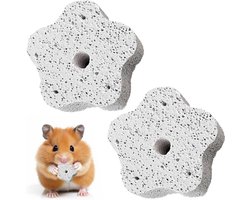 Natuurlijke Calcium Mineralen Steen voor Hamsters en Cavia's - Kauwspeelgoed en Tandverzorging voor Kleine Huisdieren, Inclusief Papegaaien als Snack Blok en Slijpsteen