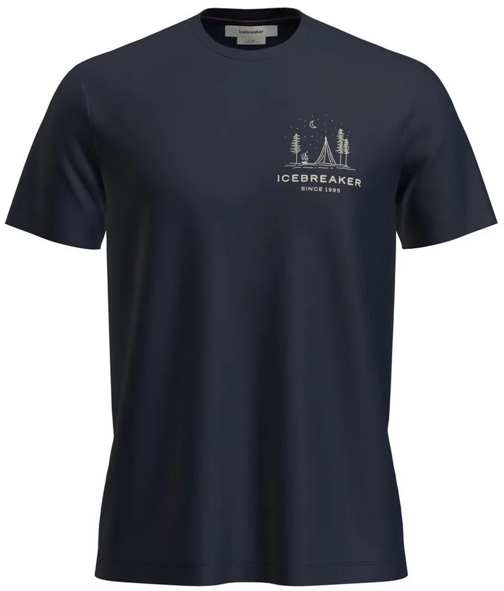Icebreaker Merino 150 Tech Lite Peaceful Pass T-shirt Met Korte Mouwen 2XL Man Marineblauw