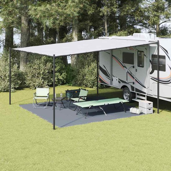 vidaXL - Tenttapijt - Blauw - en - Grijs - 400 - x - 400 - cm - Polyetheen van Merkloos — afbeelding 5