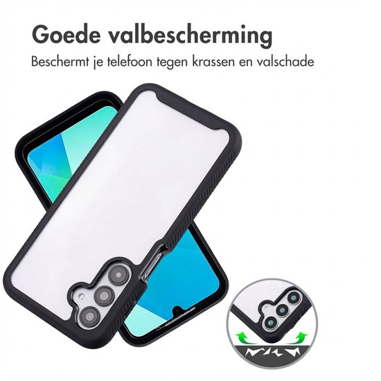 imoshion Case Convient pour Samsung Galaxy A16 (5G) - imoshion 360° Full Protective Case - Zwart / Transparent