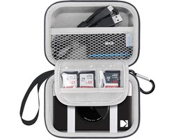 Lacdo Camera Draagtas voor KODAK Printomatic Full-Color Instant Print Digital Camera, Draagbare Instant Fotoprinter Harde Reistas, Mesh Tas Geschikt voor Batterijen, USB-Kabel, SD-Kaart, Grijs