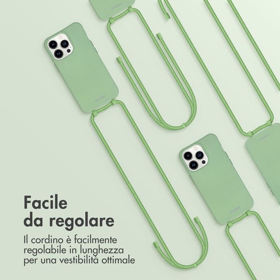 imoshion Hoesje - Geschikt voor Apple iPhone 13 Pro - Color Backcover met afneembaar koord - Groen