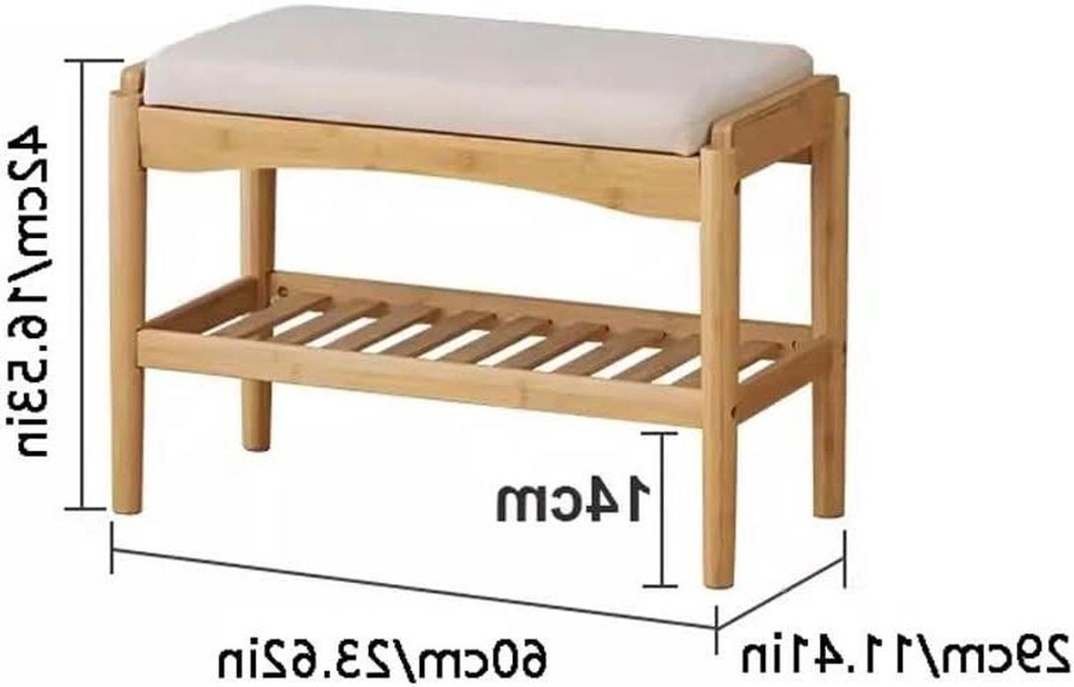 Voetenbankje - Schoenkrukje Entree - Schoenen Wisselen - Zacht Kussen - 10x10x10mm - B