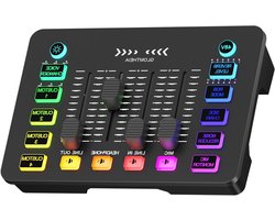 Gaming Sound Board Audio Interface Voice Changer for PC PS4 PS5 Streaming Mixer Soundboard Compatible with XLR Condenser/Dynamic Microphone