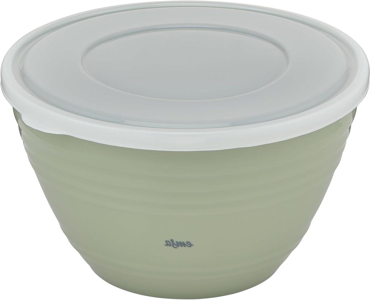 Emsa K32527 Prep&Bake Kunststof mengkom 2,75 liter, met conserveerdeksel voor het opbergen in de koelkast, antislip bodem, perfecte stabiliteit bij het mengen, vaatwasmachinebestendig, groen