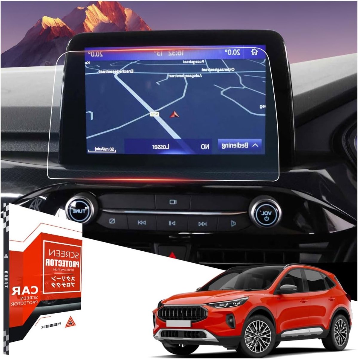 Displaybeschermfolie voor Kuga Sync 3 2020-2025, 9H gehard glas, touchscreen bescherming en accessoires