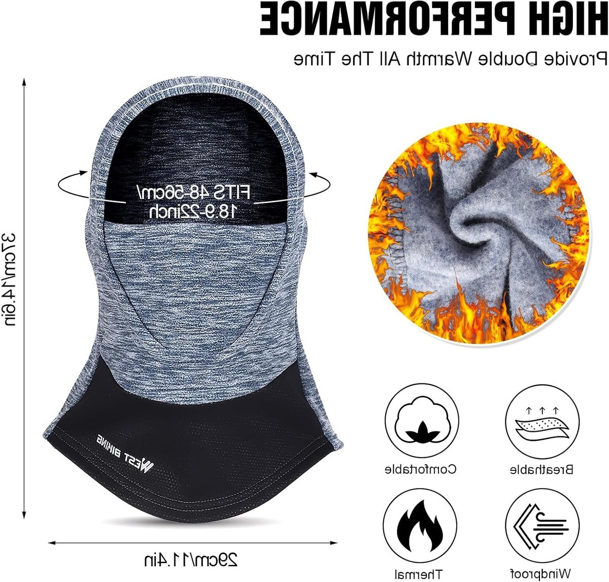 Thermische Balaclava voor Kinderen - Multifunctionele Winddichte Ski Masker en Nekwarmer voor Jongens en Meisjes van 6-13 Jaar, Ideaal voor Fietsen en Wintersport