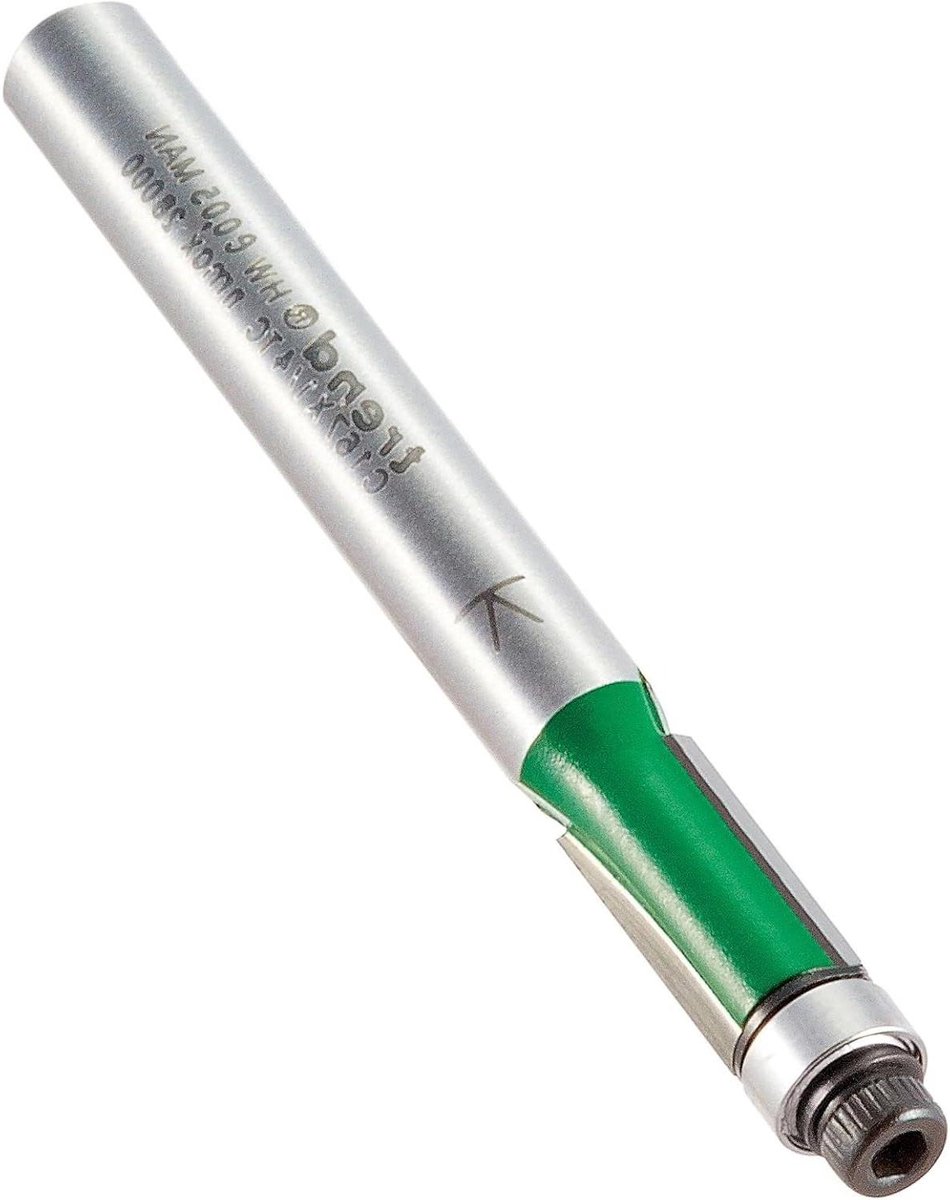 Trimmerfrees - Kantfrees bit - Precisie kanten trimmen - Kogellager geleid - 1/4 inch schacht - Zilverkleurig