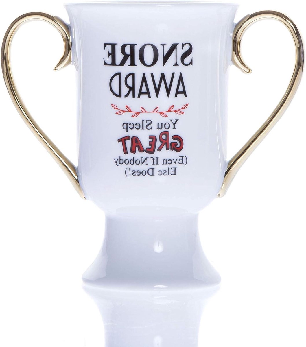Trofee Mok - Grappig cadeau - Feestelijke momenten - Uniek trofee design - 300 ml - Wit goud