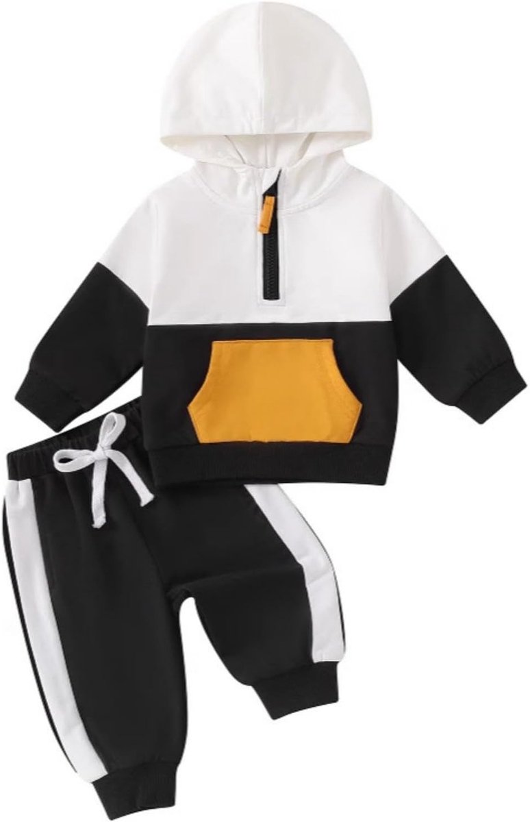 Lange Mouwen Hoodie en Broek Set voor Baby Jongens - Comfortabele Kleding voor Herfst en Winter, Geschikt voor 3 Maanden tot 3 Jaar