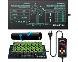 Verwarmingsmat met Thermostaat - Ideale Verwarmingsmat voor Planten, Kweektent en Terrarium, Temperatuurregelaar voor Optimale Groei, 53 cm