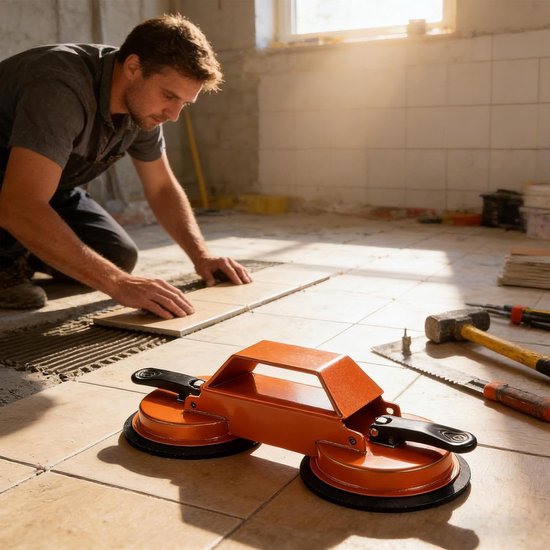 Vloer Reparatie Gereedschap - Zuignap Laminaat - Naadsluiting Vloeren - Stevige Grip - 12.2 cm Zuignap - Zwart van Merkloos — afbeelding 5
