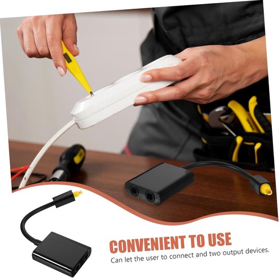 Glasvezel Omvormer - Optische Splitter - Audio Verdelen - Niet-magnetische Behuizing - 20 x 4.5 x 1 cm - Zwart — afbeelding 2